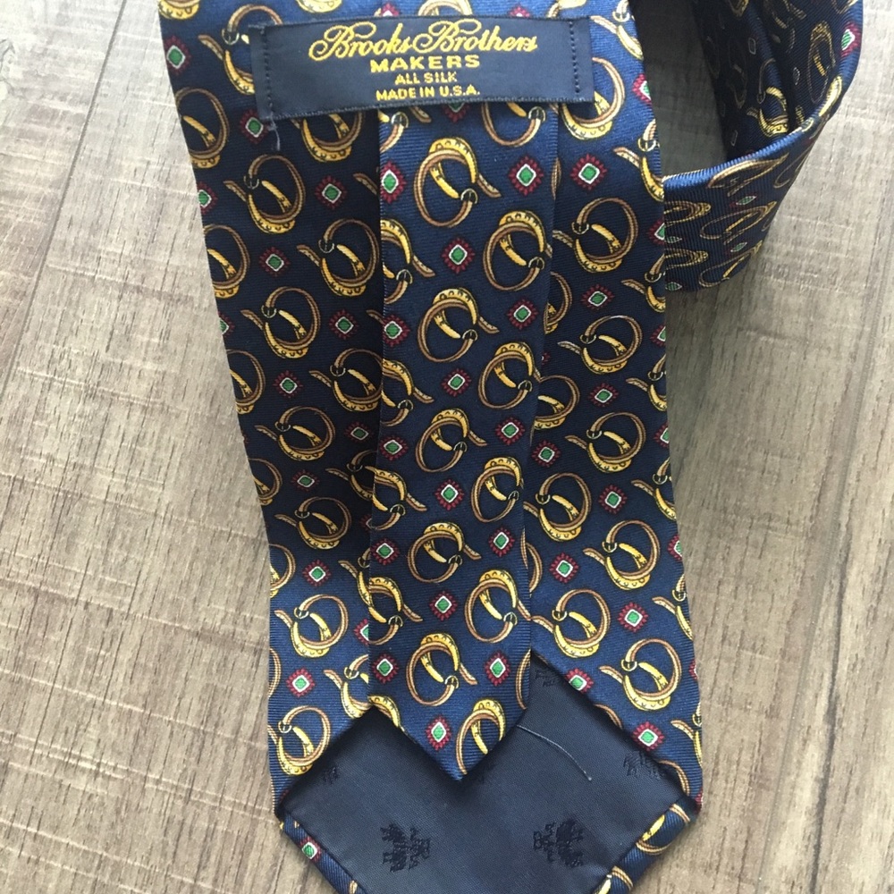 Brooks Brother Makers Silk Equestrian Design tie.
